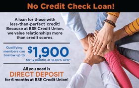 No Credit Check Special - Borrow up to $1,900 for 12 months at 18.00% APR*