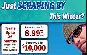 Unsecured Loan borrow up to $10,000 up to 36 months with rates as low as 8.99% APR