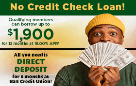 No Credit Check Loan - borrow $1,900 for 12 months @ 18% APR 